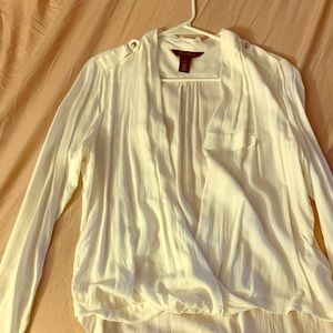 WHBM Open front wrap blouse